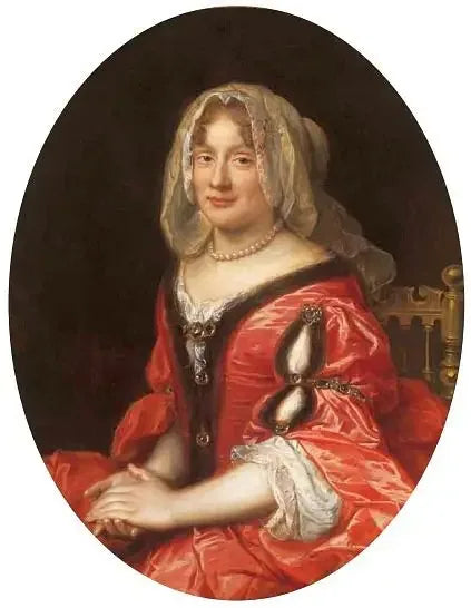 Porträtt av en kvinna i polsk dräkt, mycket sannolikt Claudine Françoise Mignot, hustru till Jean Casimir Vasa - Pierre Mignard