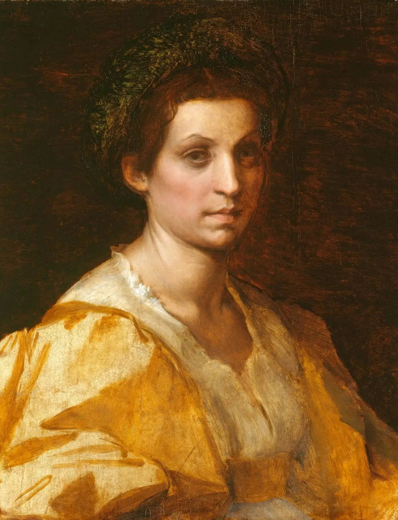 Porträtt av en kvinna i gult - Andrea del Sarto