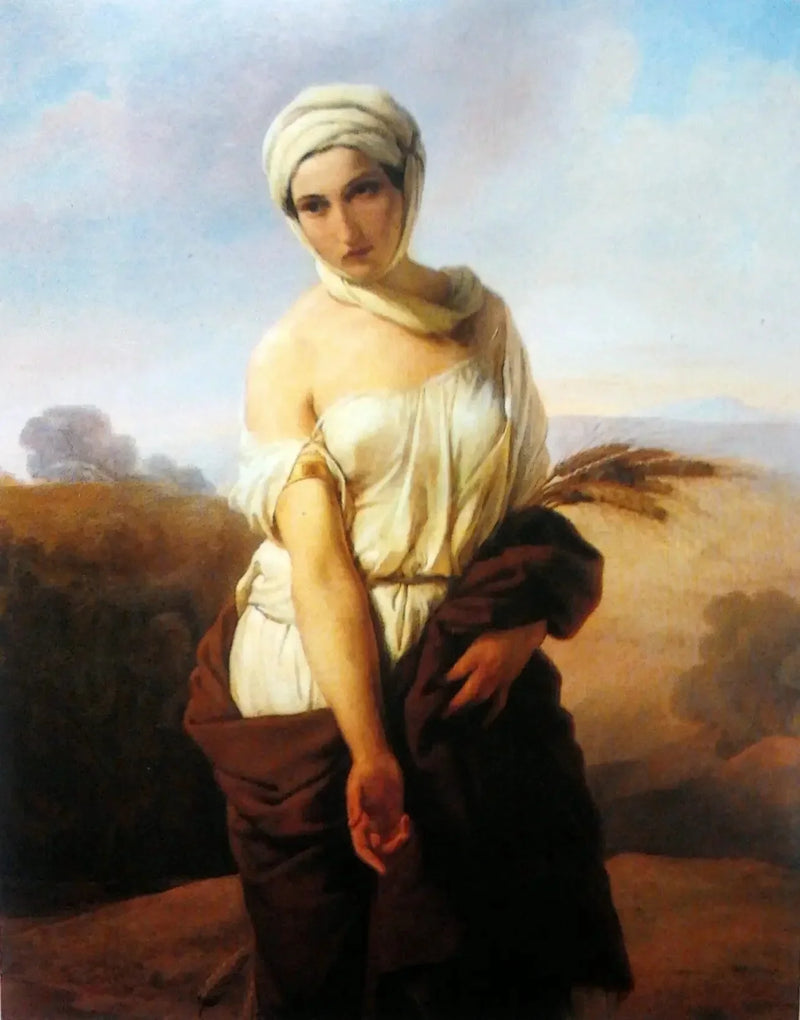 Porträtt av en kvinna i Ruth - Francesco Hayez