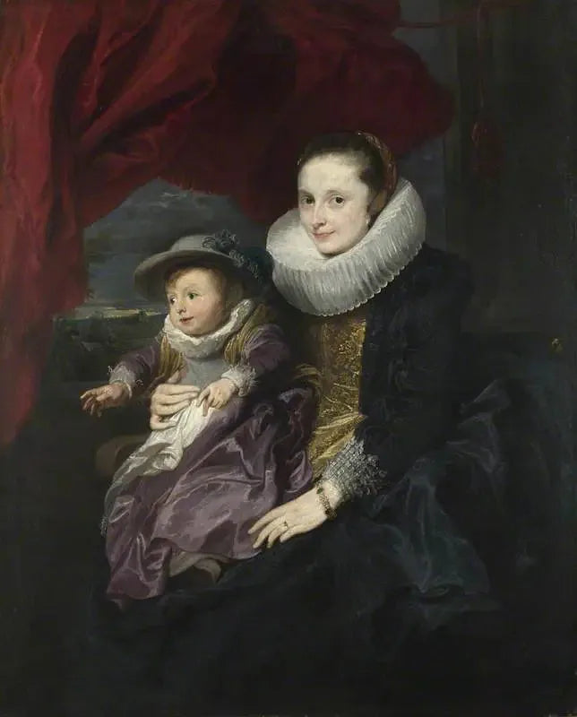 Porträtt av en kvinna och ett barn - Antoine van Dyck