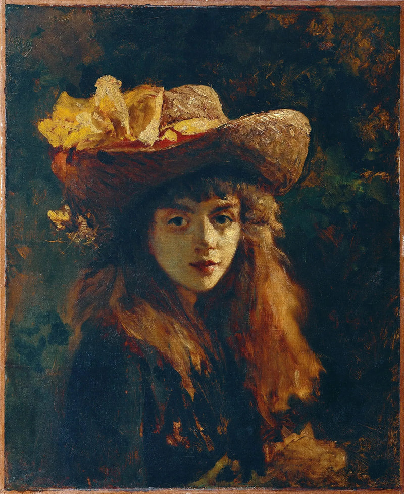 Porträtt av en flicka - Gustave Courbet