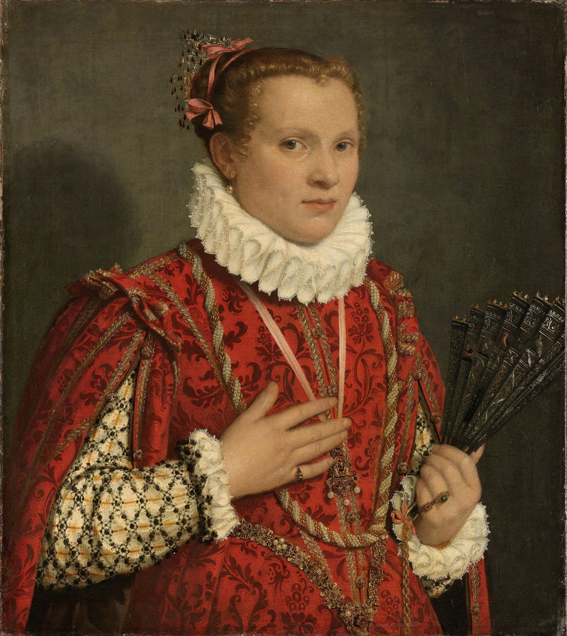 Porträtt av en ung kvinna - Giovanni Battista Moroni