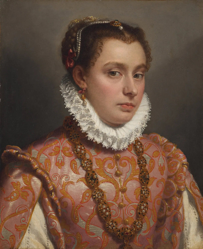 Porträtt av en ung kvinna - Giovanni Battista Moroni