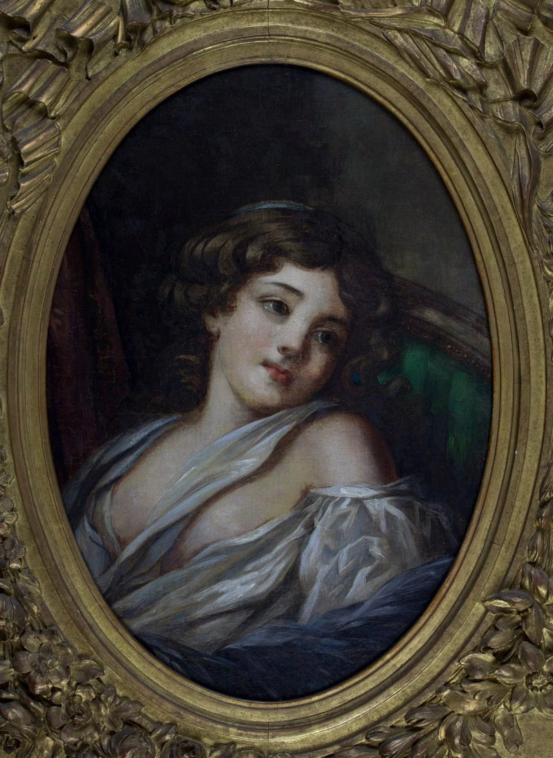 Porträtt av en ung kvinna - Jean-Baptiste Greuze