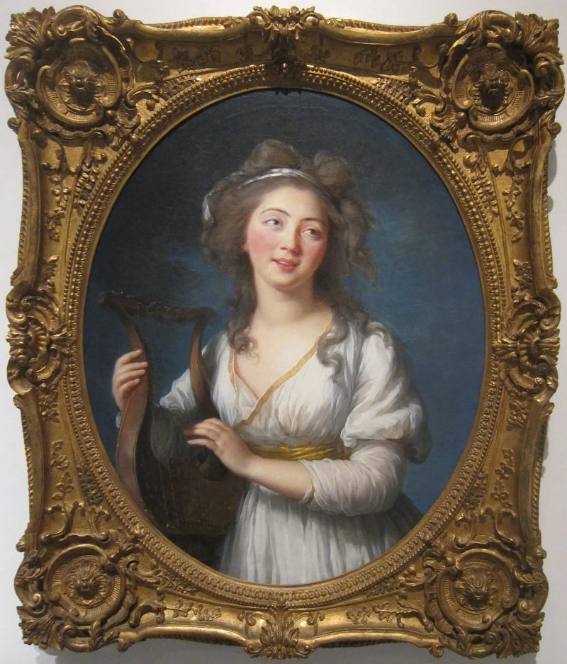 Porträtt av en ung kvinna som spelar lyra - Élisabeth Vigée Le Brun