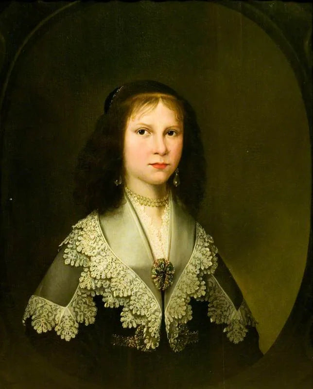 Porträtt av en ung flicka med spetskrage - Gerrit van Honthorst