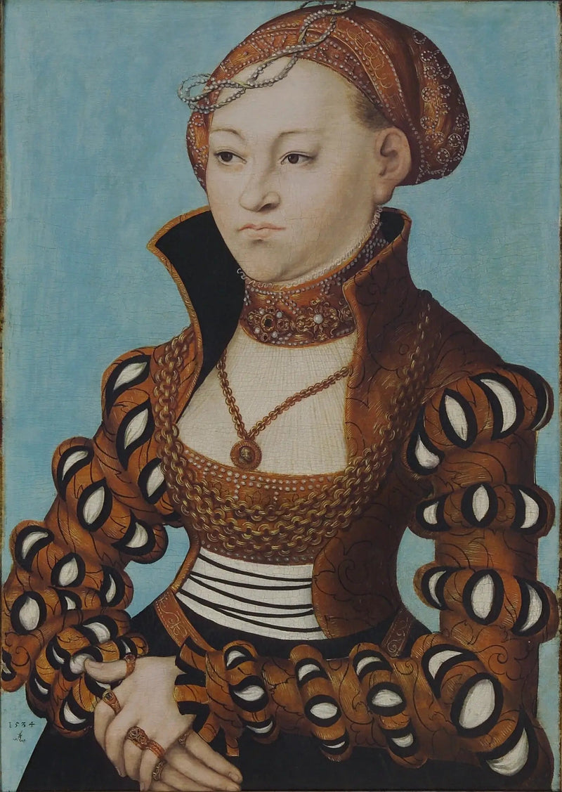 Porträtt av en ädel saxisk dam - Lucas Cranach den äldre
