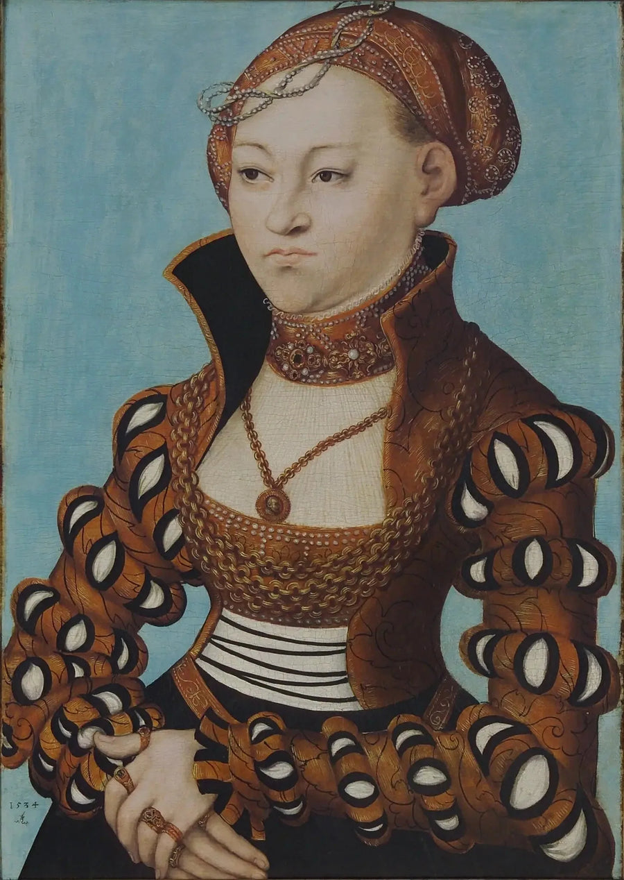 Porträtt av en ädel saxisk dam - Lucas Cranach den äldre
