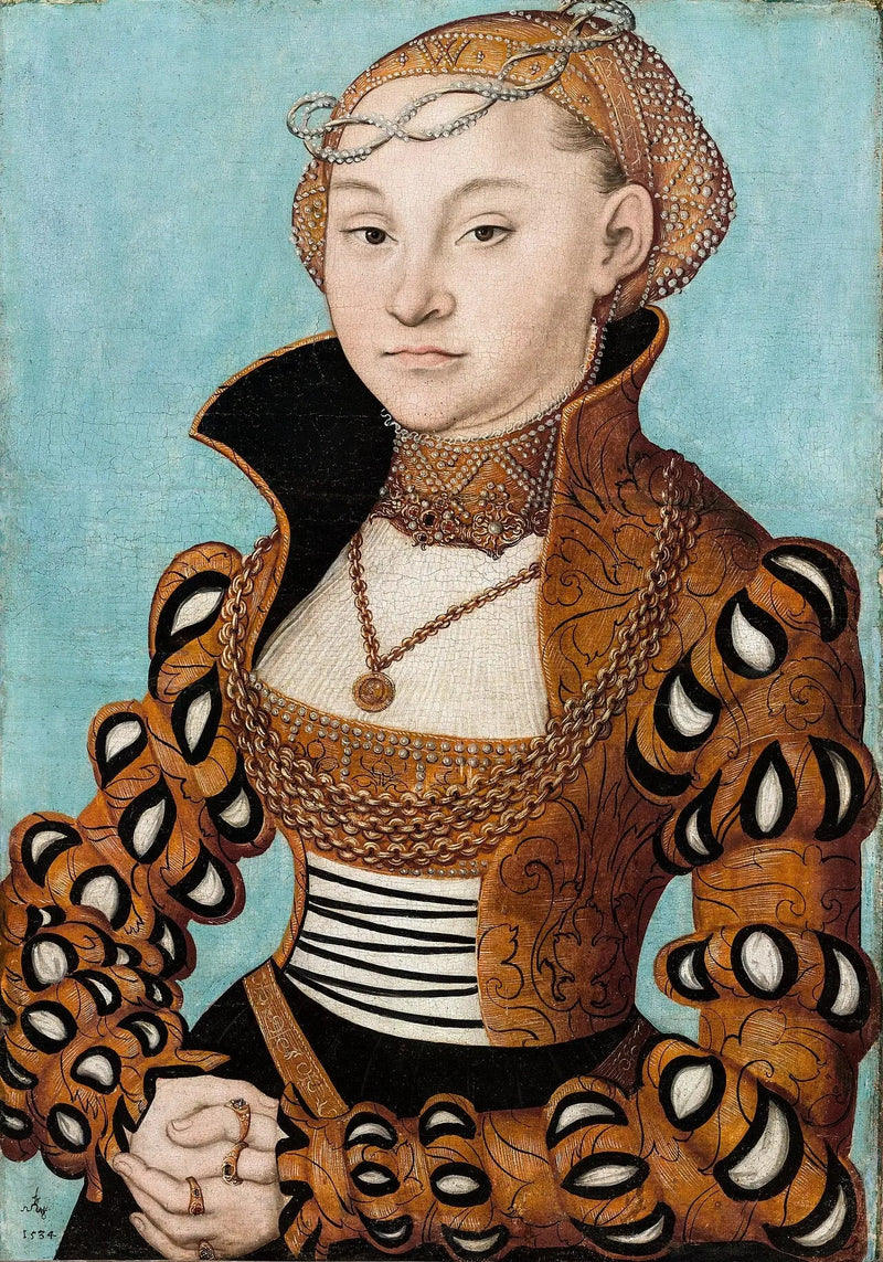 Porträtt av en ädel saxisk dam - Lucas Cranach den äldre