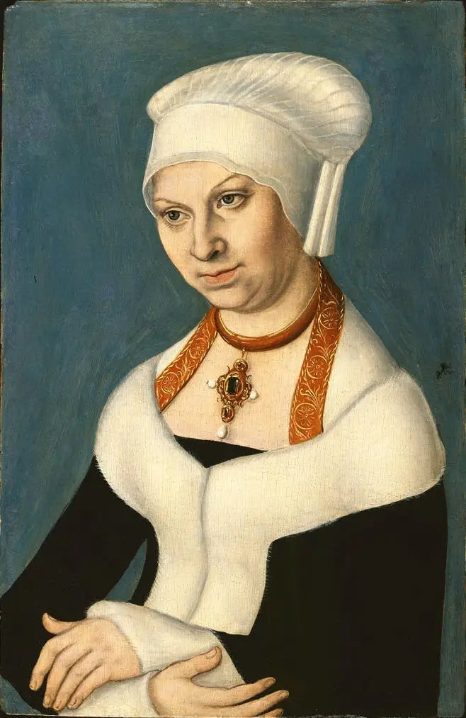 Porträtt av Barbara, hertiginna av Sachsen (1478-1534), Gemäldegalerie Berlin - Lucas Cranach den äldre