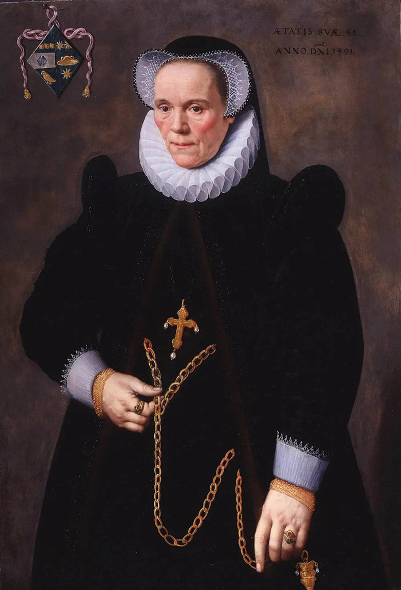 Porträtt av Catherine van Damme, hustru till François de Groote - Frans Pourbus den yngre