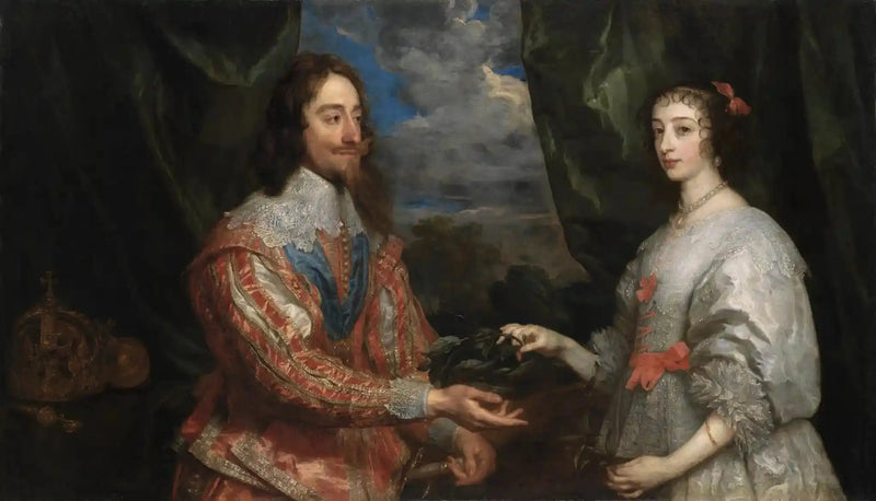 Porträtt av Karl I och drottning Henriette-Marie - Antoine van Dyck