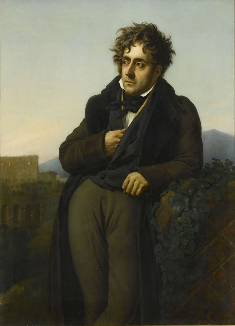 Porträtt av Chateaubriand som mediterar över Roms ruiner - Anne-Louis Girodet