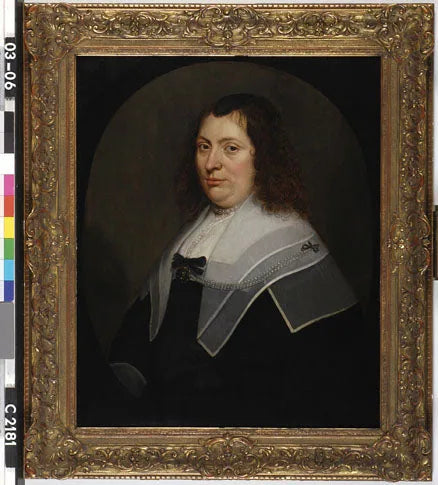 Porträtt av Christina Pijll (född 1601). hustru till Cornelis van Beveren - Gerrit van Honthorst