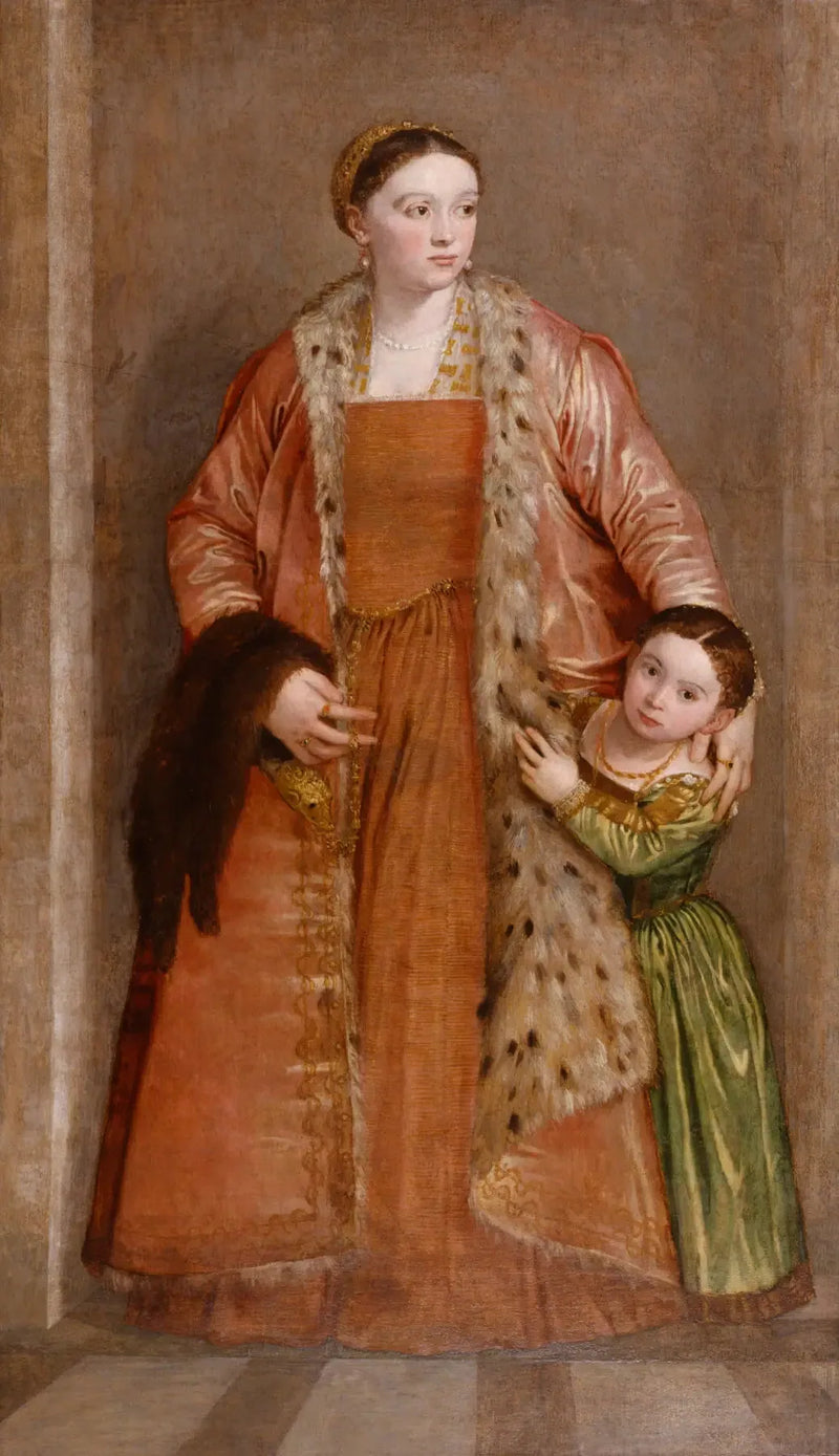 Porträtt av grevinnan Livia da Porto Thiene och hennes dotter Deidamia - Paul Véronèse