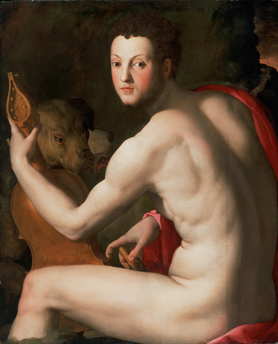 Porträtt av Cosme I av Medici som Orfeus - Bronzino