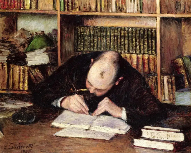 Porträtt av Émile-Jean Fontaine, bibliotekarie - Gustave Caillebotte