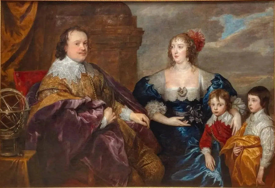 Familjeporträtt av Sir Kenelm Digby (1603-1665) och Lady Venetia Anastasia Stanley (1600-1633) med deras söner Kenelm Digby och John Digby (1627-1690) - Antoine van Dyck