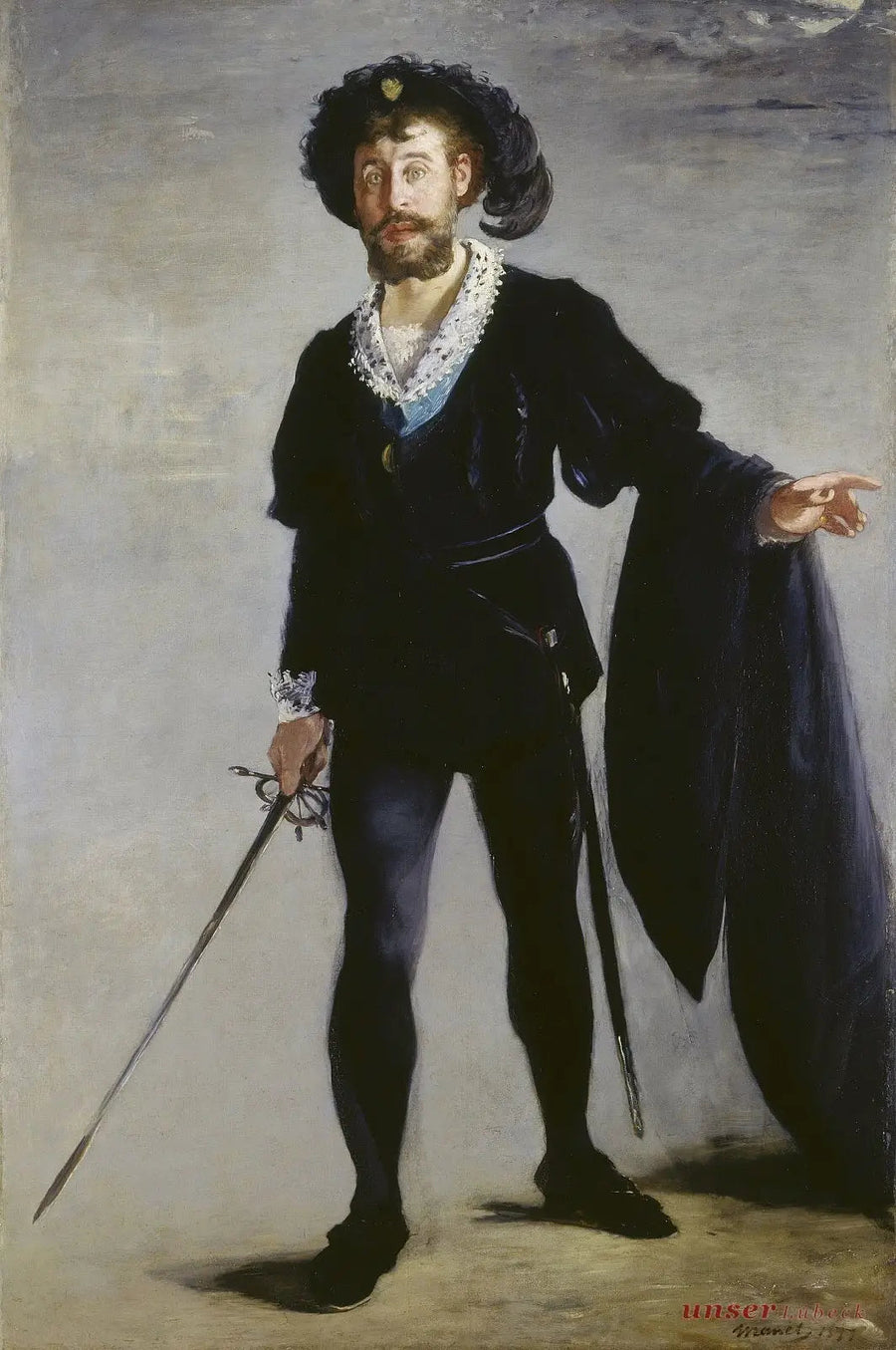 Porträtt av Faure i rollen som Hamlet - Édouard Manet