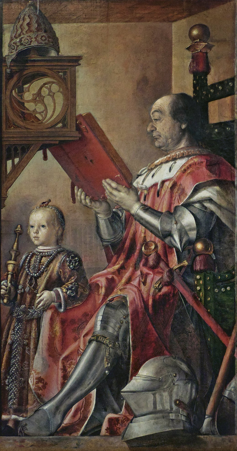 Porträtt av Federico da Montefeltro och sonen Guidobaldo - Pedro Berruguete