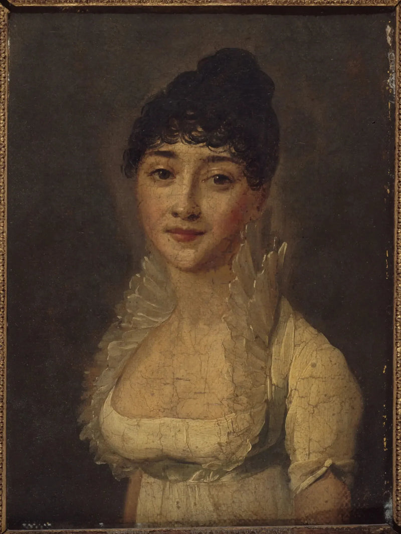 Porträtt av en kvinna i vit klänning - Louis-Léopold Boilly