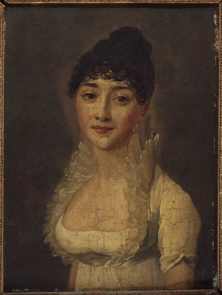 Porträtt av en kvinna i vit klänning - Louis-Léopold Boilly
