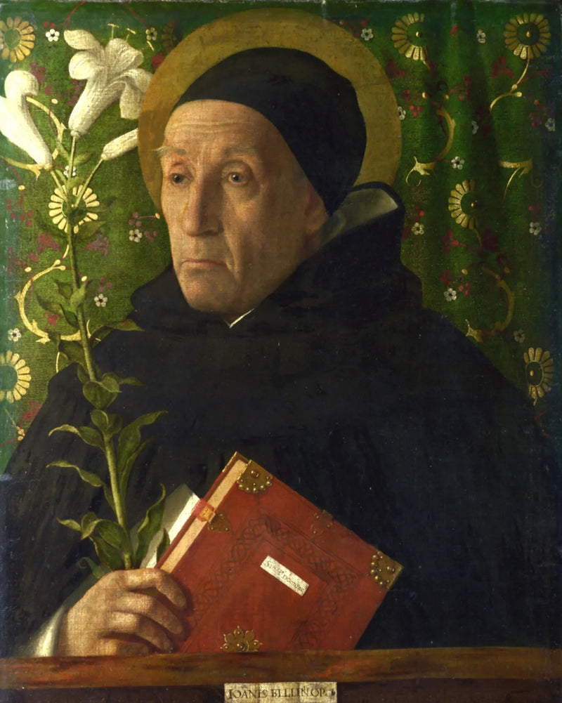 Porträtt av Fra Teodoro d'Urbino som helgonet Dominikus - Giovanni Bellini