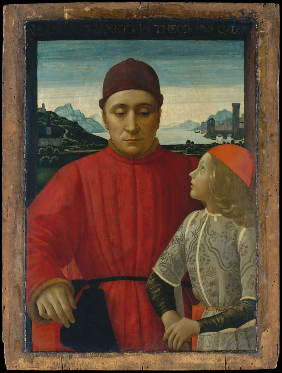 Porträtt av Francesco Sassetti med sin son Teodoro - Domenico Ghirlandaio