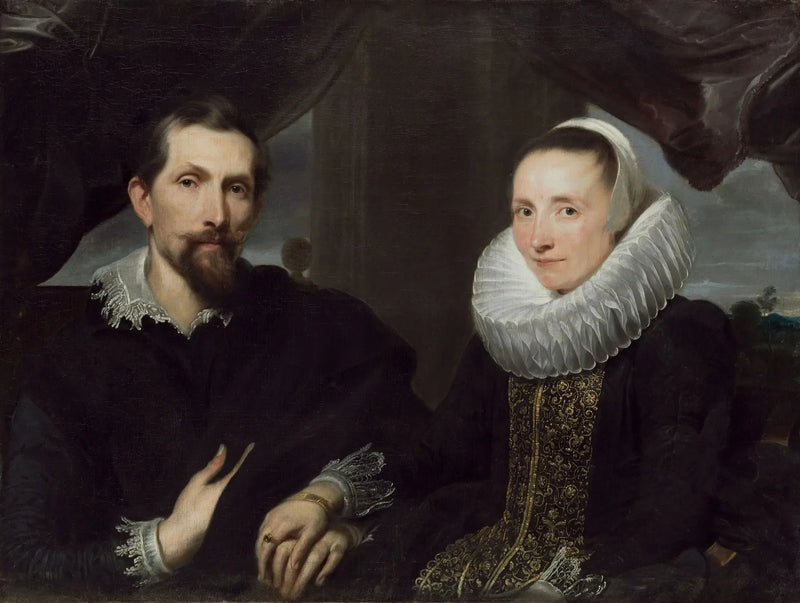 Porträtt av Frans Snyders och hans fru - Antoine van Dyck