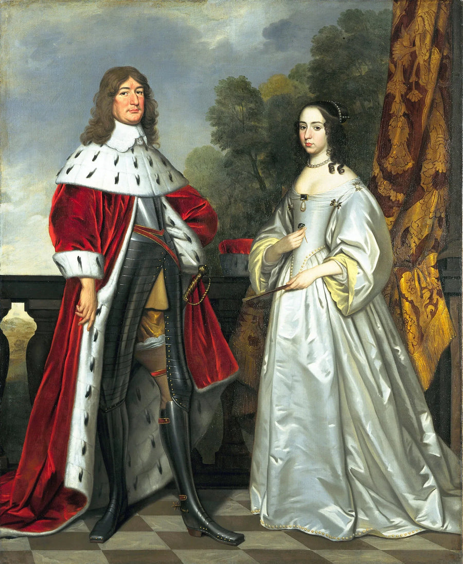 Porträtt av Frédéric-Guillaume, kurfurste av Brandenburg, och Louise-Henriette av Nassau - Gerrit van Honthorst