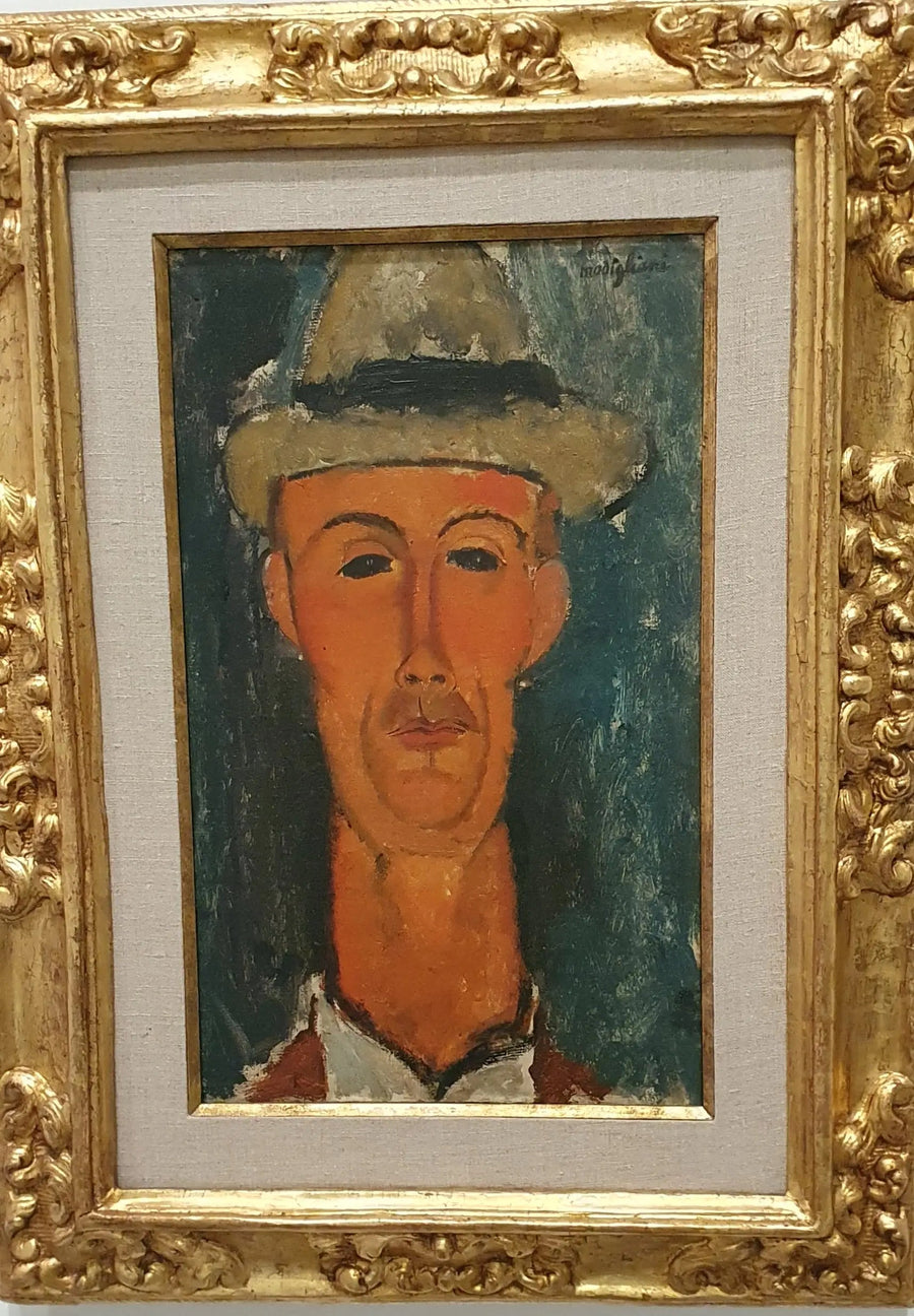 Porträtt av Gaston Modot i hatt - Amedeo Modigliani