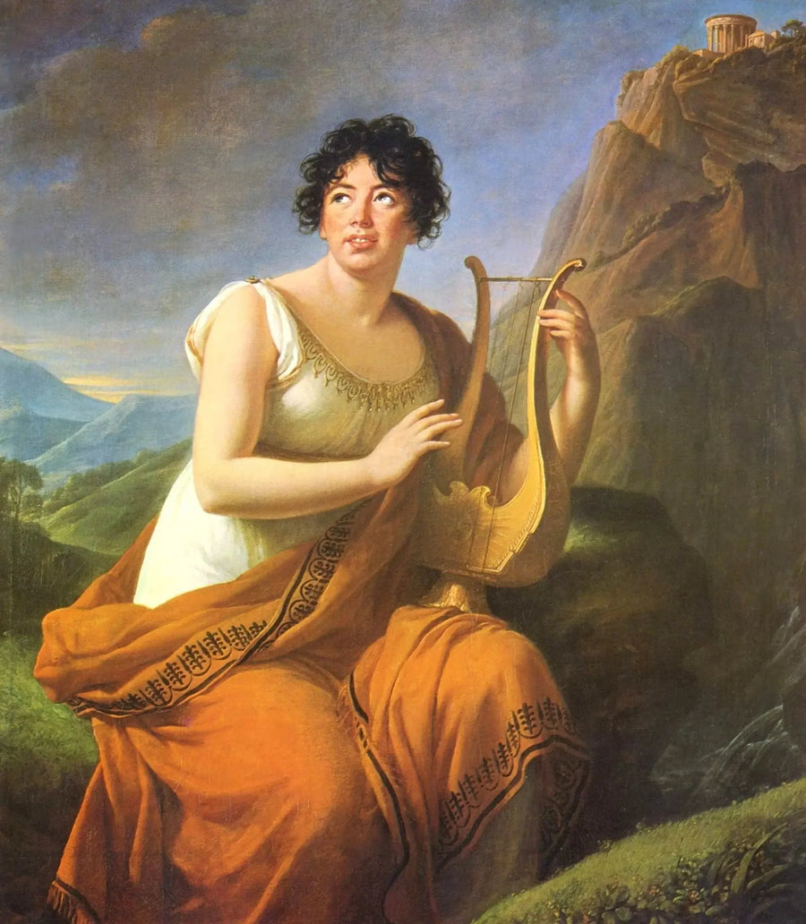 Porträtt av Germaine de Staël som Corinne vid Cap Misène - Élisabeth Vigée Le Brun