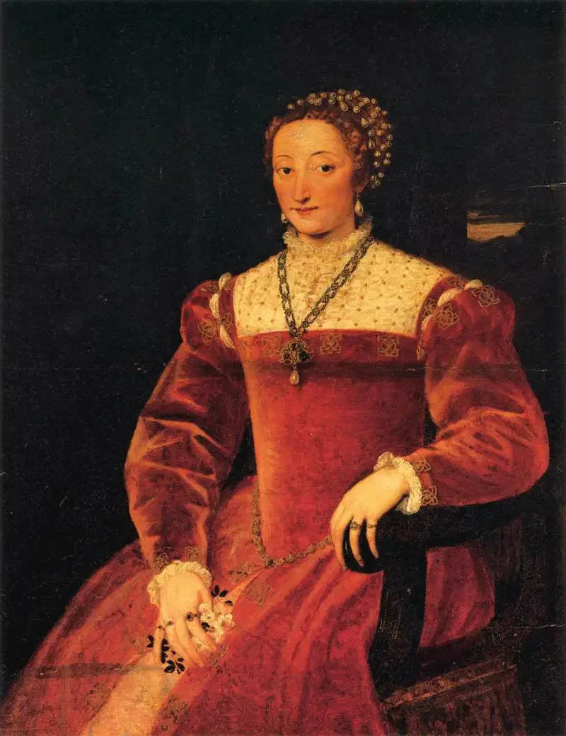 Porträtt av Giulia Varano - Titian