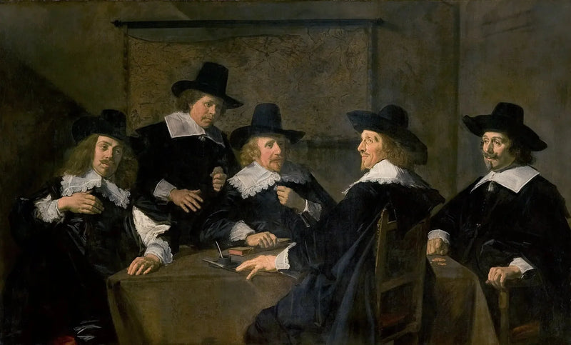Gruppporträtt av regenterna vid sjukhuset Sainte-Élisabeth i Haarlem - Frans Hals