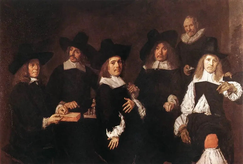 Gruppporträtt av regenterna vid ålderdomshemmet - Frans Hals