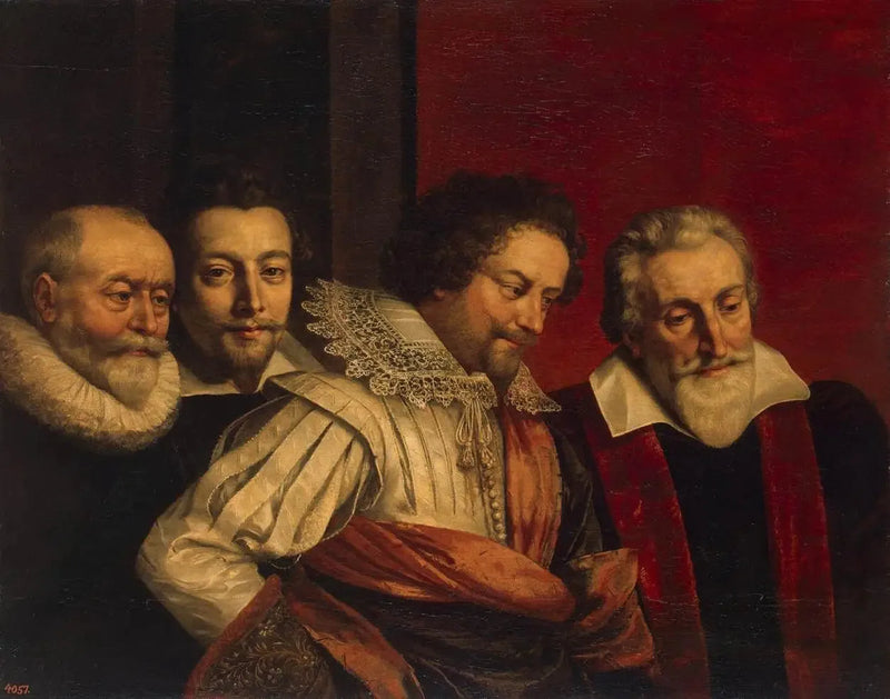 Gruppporträtt av fyra medlemmar av Paris råd (fragment av den förlorade målningen) - Frans Pourbus den yngre