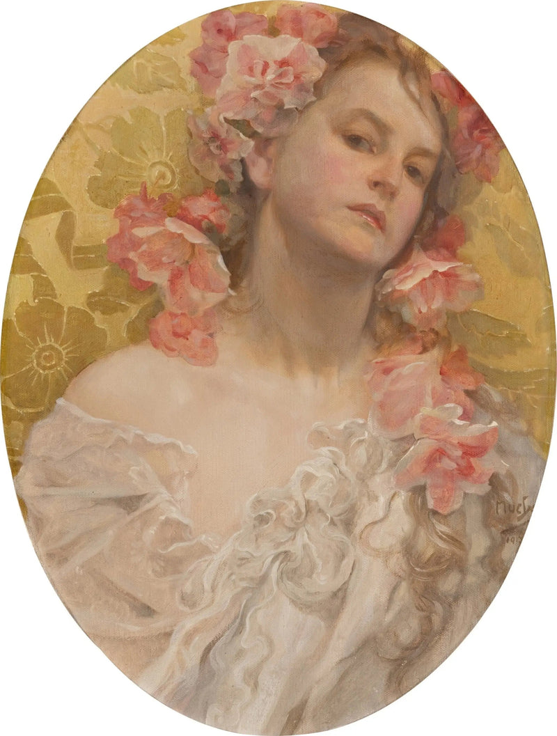 Porträtt av Hanna Vitousek - Alphonse Mucha