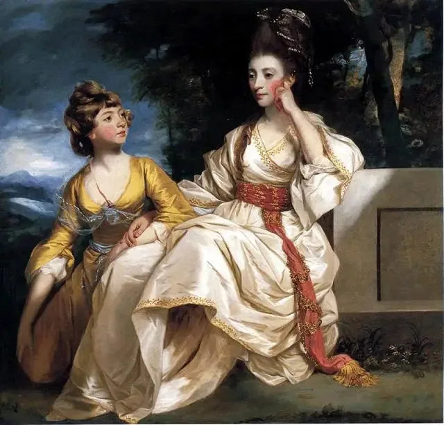 Porträtt av Hester Thrale och hennes dotter Hester - Joshua Reynolds