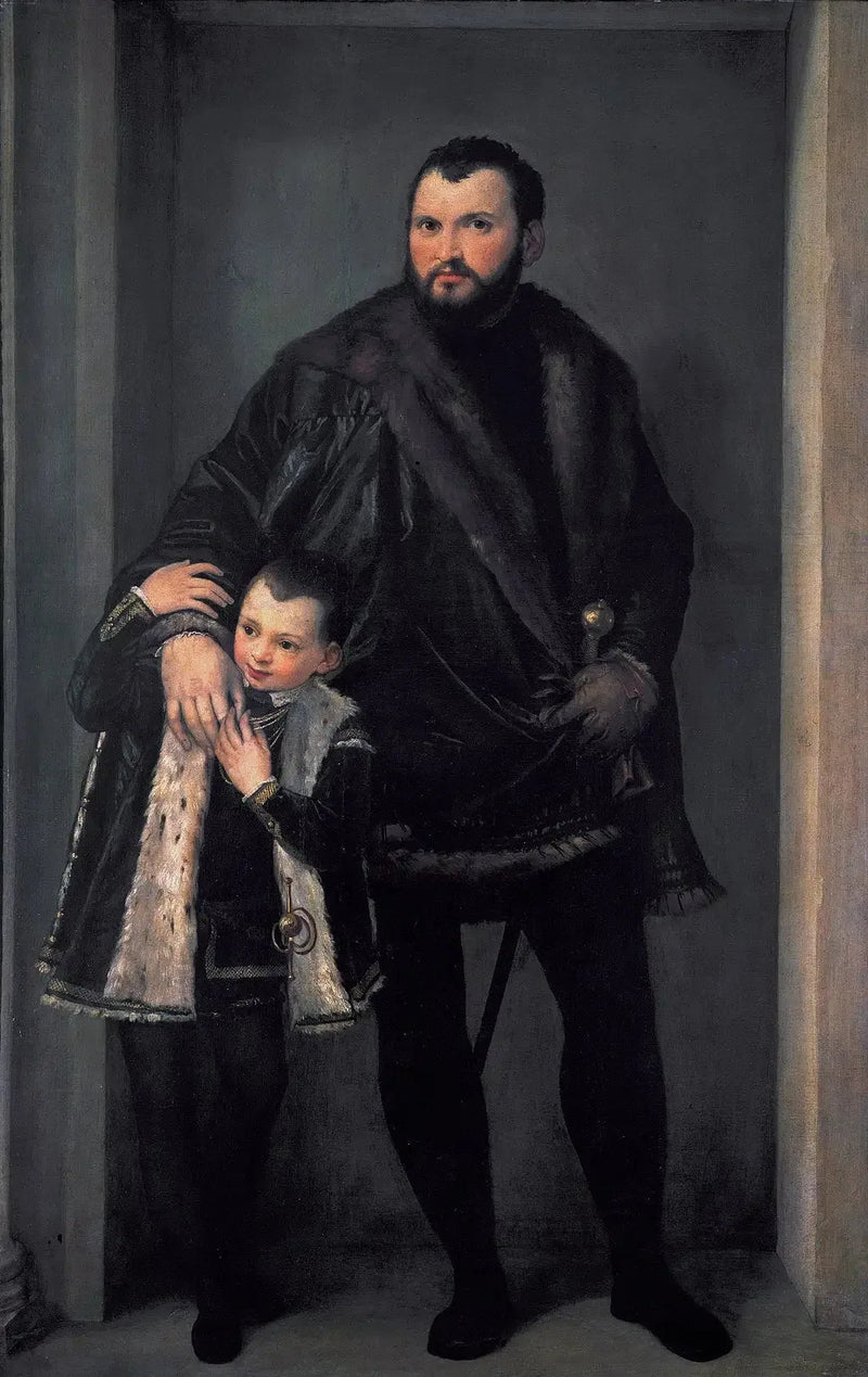 Porträtt av Iseppo da Porto och sonen Adriano - Paul Véronèse