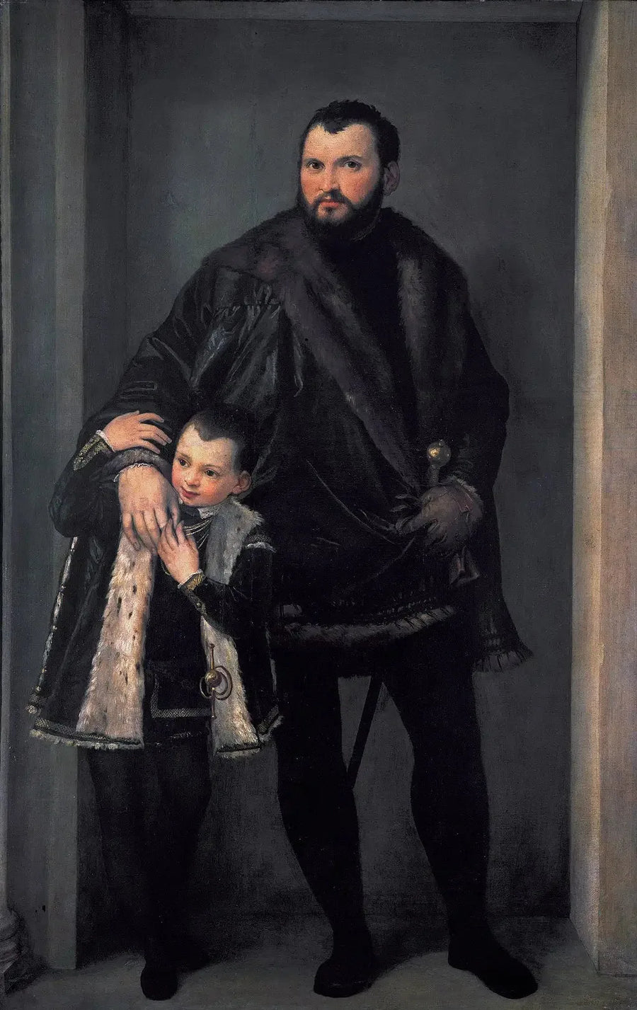 Porträtt av Iseppo da Porto och sonen Adriano - Paul Véronèse