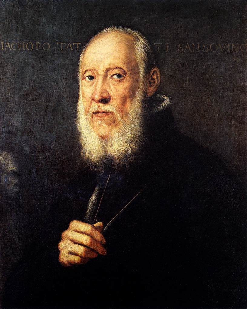 Porträtt av Jacopo Sansovino - Jacopo Tintoretto