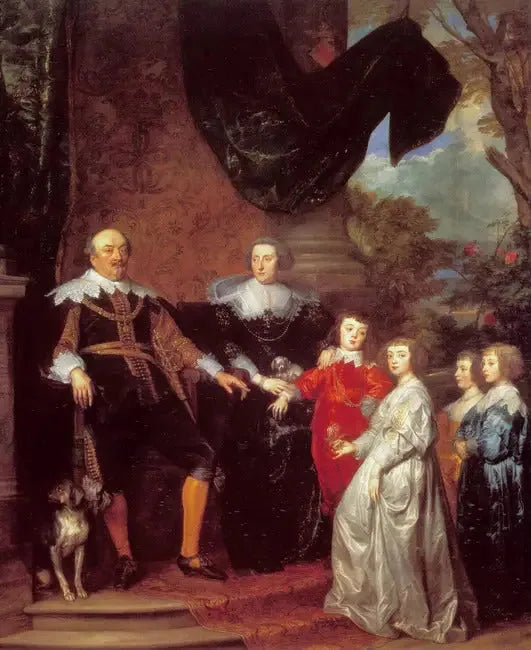 Porträtt av Jan VIII (den unge), greve av Nassau-Siegen, med sin familj - Antoine van Dyck