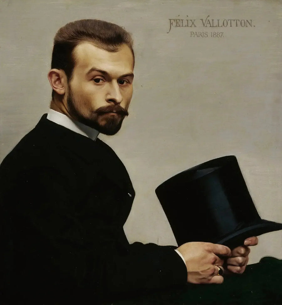 Porträtt av Jasinski som håller sin hatt - Félix Vallotton