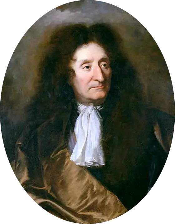 Porträtt av Jean de La Fontaine (1621-1695), poet - Hyacinthe Rigaud
