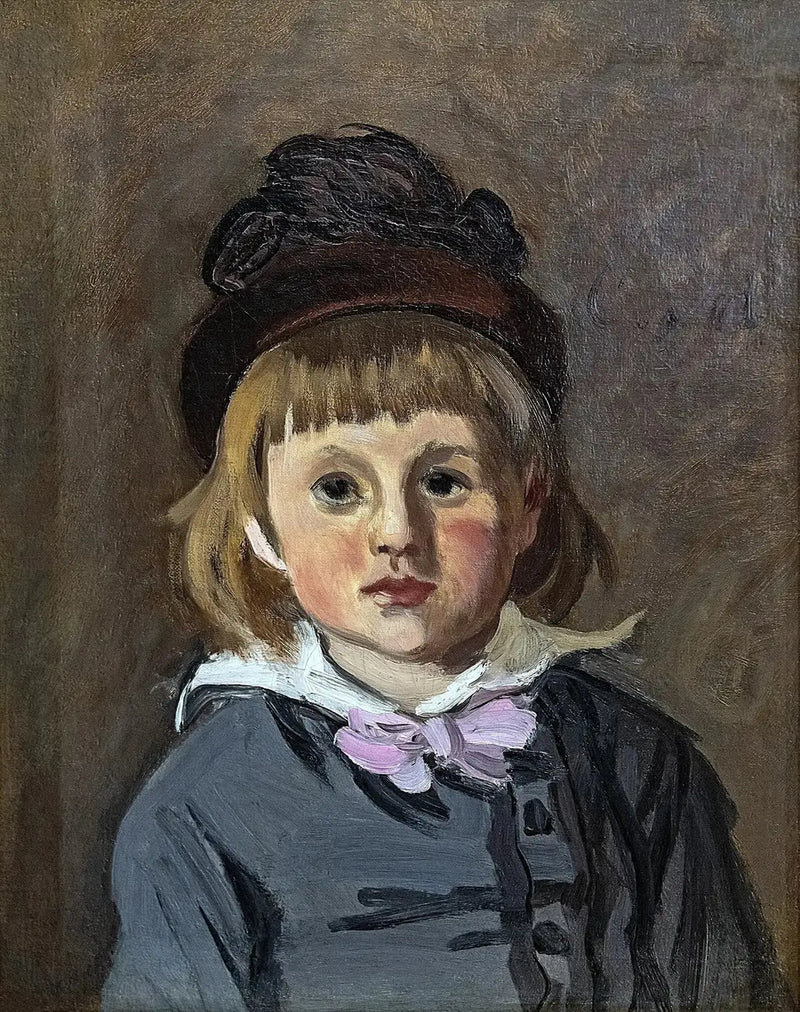 Porträtt av Jean Monet med tofsmössa - Claude Monet