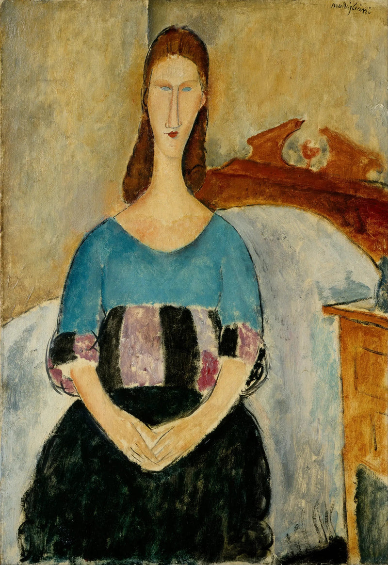 Porträtt av Jeanne Hébuterne sittande - Amedeo Modigliani