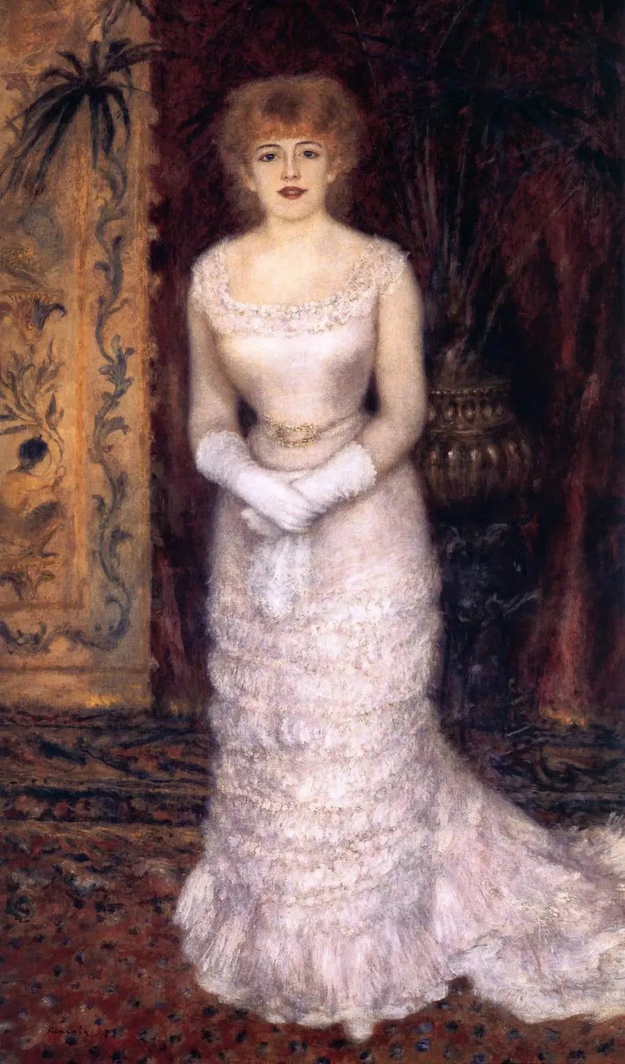 Porträtt av Jeanne Samary i helfigur - Pierre-Auguste Renoir
