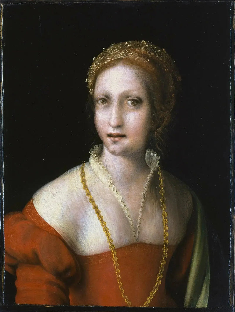 Porträtt av ung kvinna - Antonio da Correggio
