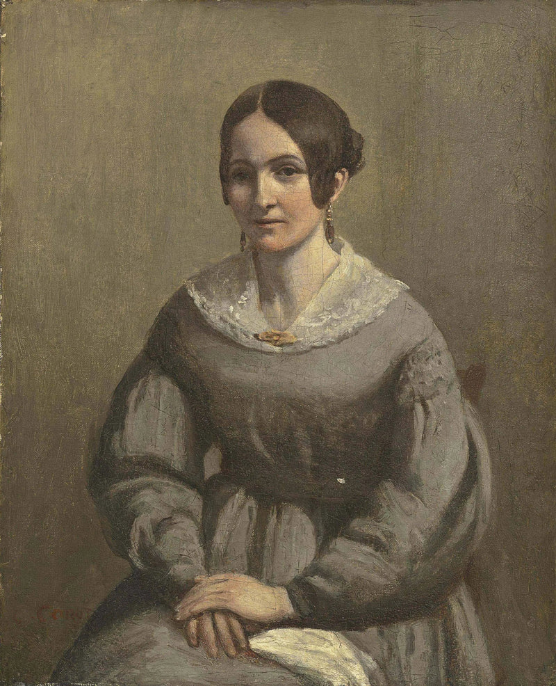 Porträtt av ung kvinna - Jean-Baptiste Camille Corot