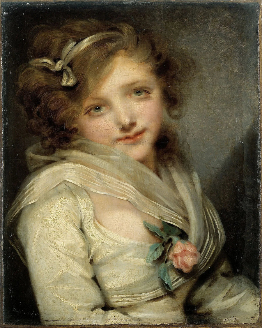 Porträtt av ung flicka - Jean-Baptiste Greuze